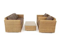 "Капучино" лаунж-зона из искусственного ротанга, цвет соломенный