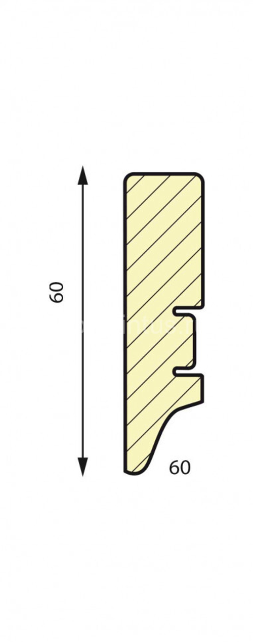 Плинтус МДФ Smartprofile Paint 60 мм белый под покраску 16x60х2400 мм