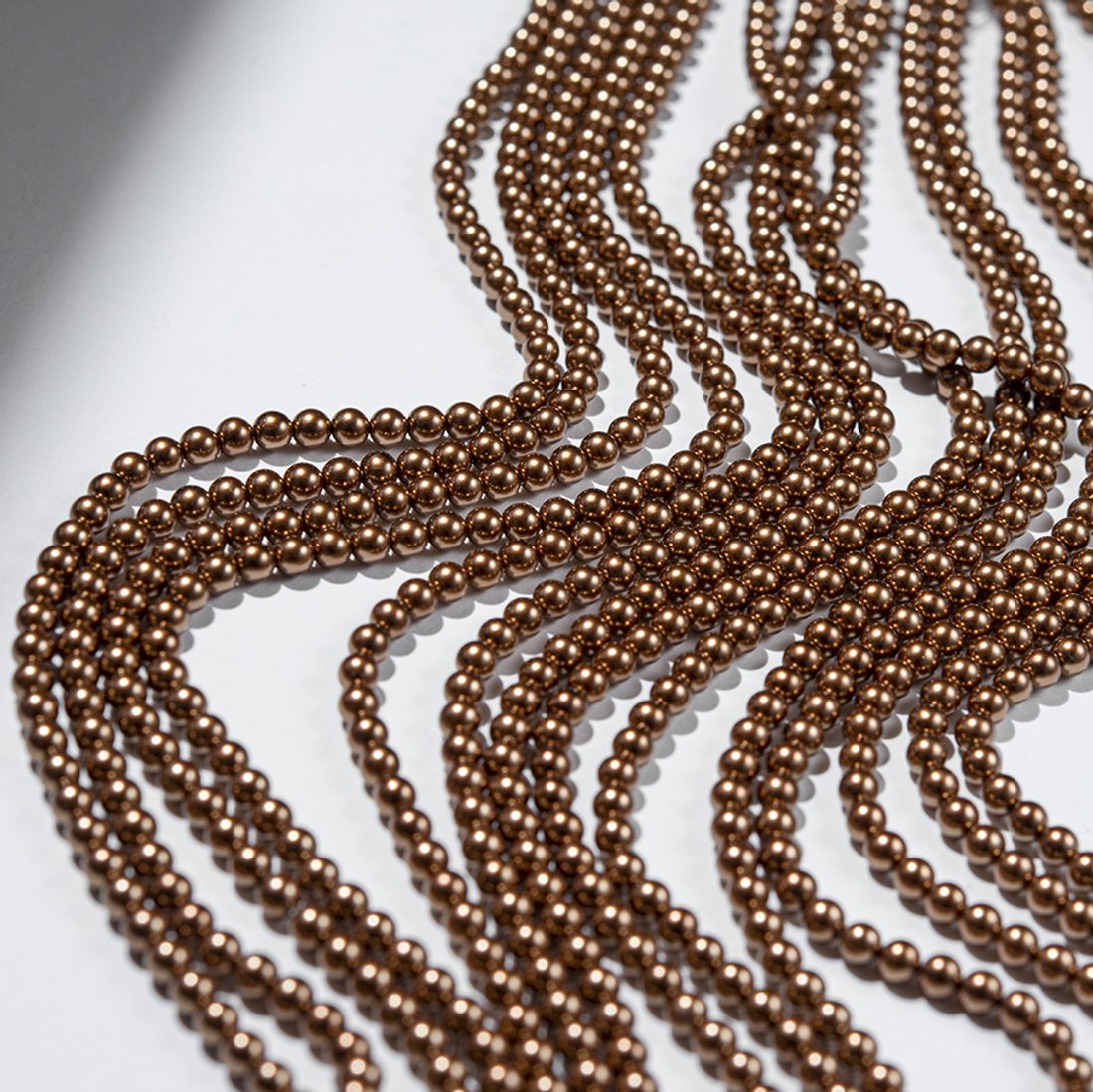 Хрустальный жемчуг, оттенок "Bronze", шар 4,1мм, улучшенное покрытие