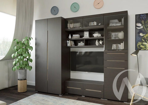 Гостиная Эколь (венге/шоколад) Вариант №1