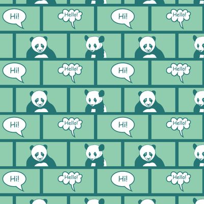 Animal panda seamless pattern. Comics.