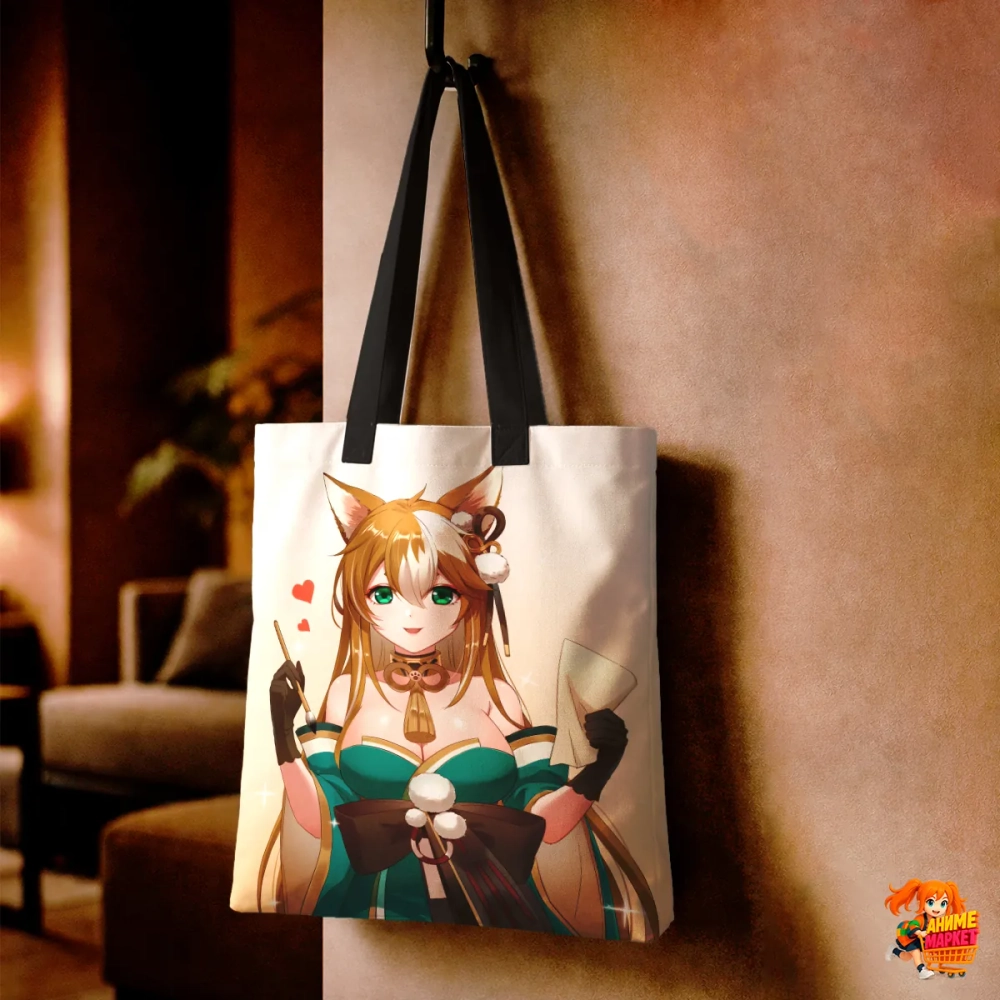 Сумка шоппер с принтом Genshin Impact