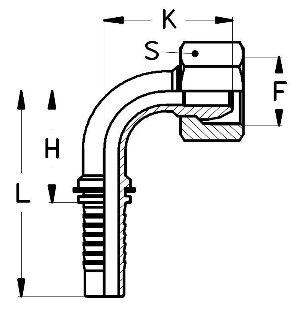 Фитинг DN 08 DKL (Г) 16x1.5 (90)
