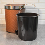 Ведро для мусора 12л с педалью, коричневое