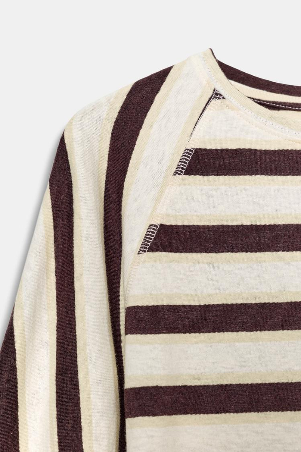 ZARA ФУТБОЛКА В ПОЛОСКУ ИЗ ХЛОПКА И ЛЬНА, ПОЛОСКИ