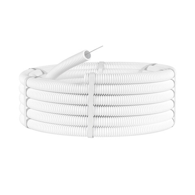 Труба ПЛЛ гибкая гофр. не содержит галогенов д.20мм, ПВ-0, спротяжкой,100м, цвет белый