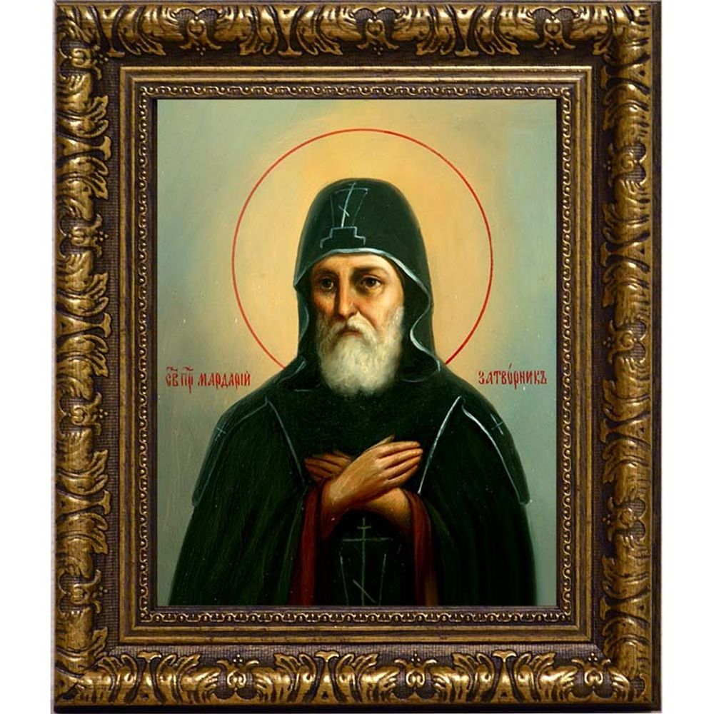 Мардарий Печерский, преподобный затворник. Икона на холсте.