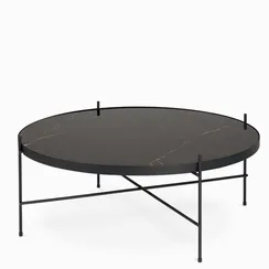 Кофейный стол Lacio Ø80х35 см, черная керамика