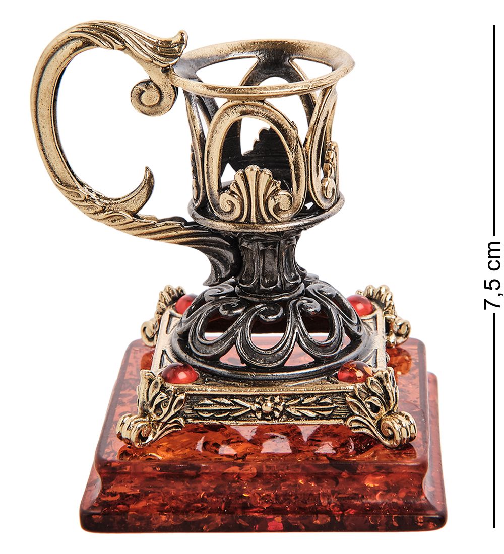 Народные промыслы AM-2946 Подсвечник «Ночник Винтаж» (латунь, янтарь)