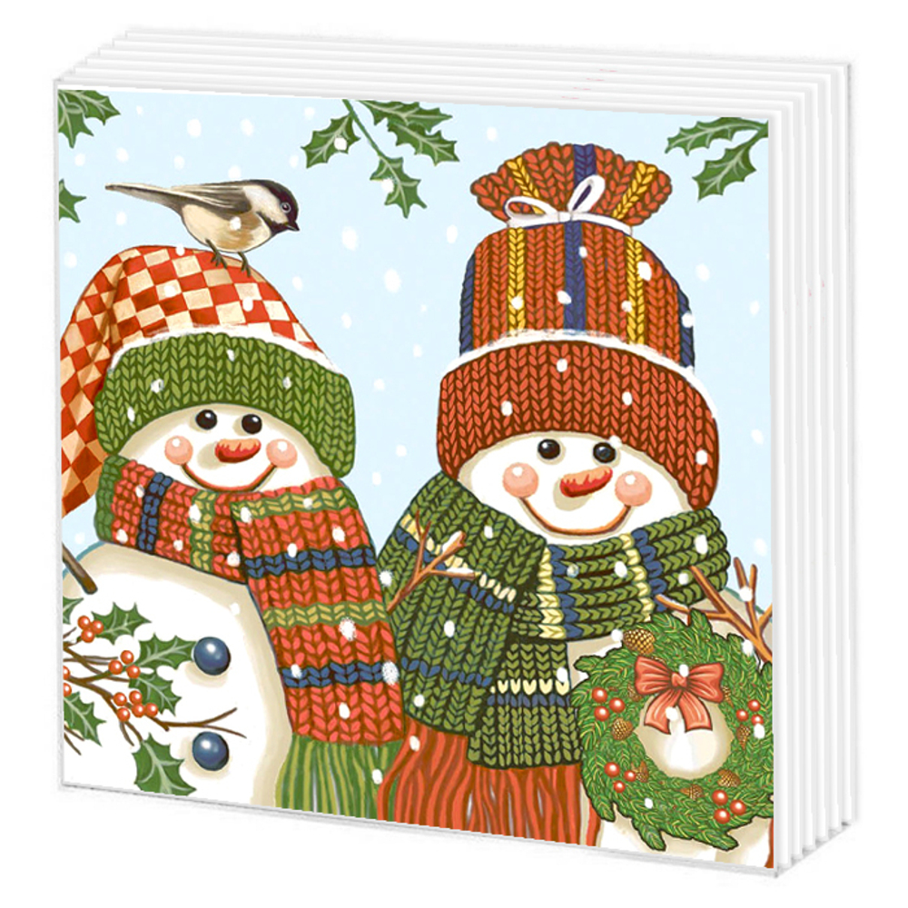 Салфетка "НГ Снеговички в шарфах" 33*33см, 20 шт., 2-х слойная