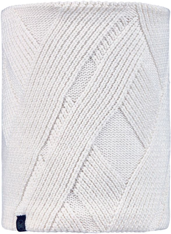 Вязаный шарф-труба с флисом Buff Neckwarmer Knitted Polar Rraisa White Фото 1