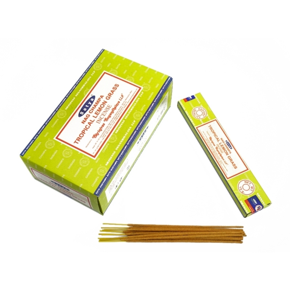 Satya Nag Champa Tropical Lemongrass Благовоние-масала Тропический Лемонграсс 15 г