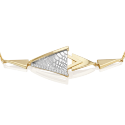 Браслет с принтом «Питон» из лимонного золота c фианитами Артикул: 05-0802-00-401-1121