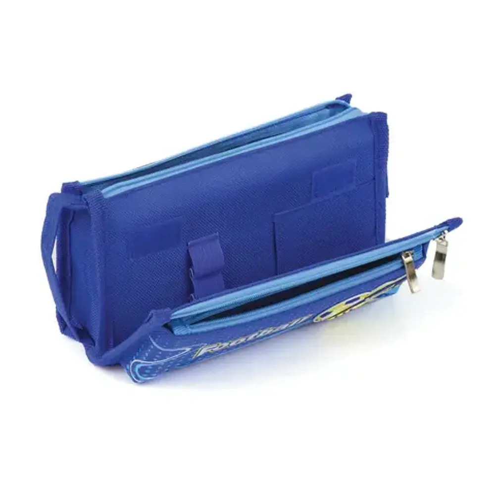 Пенал мягкий 3 отделения 200х70х90 Юнландия Футбол, синий, ткань