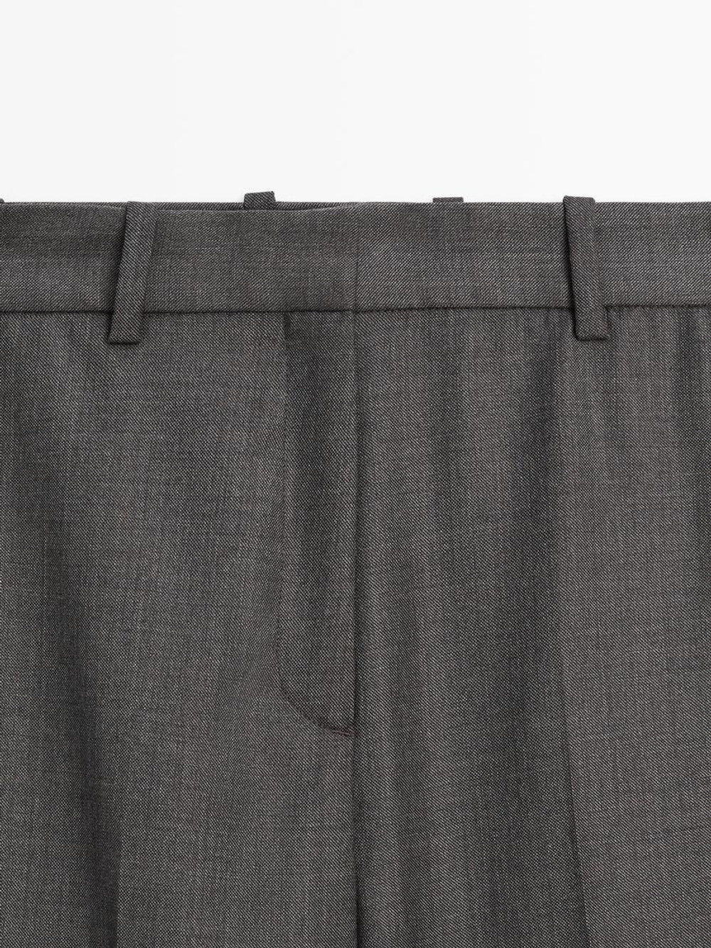 Massimo Dutti Широкие брюки из 100% шерсти, коричневый