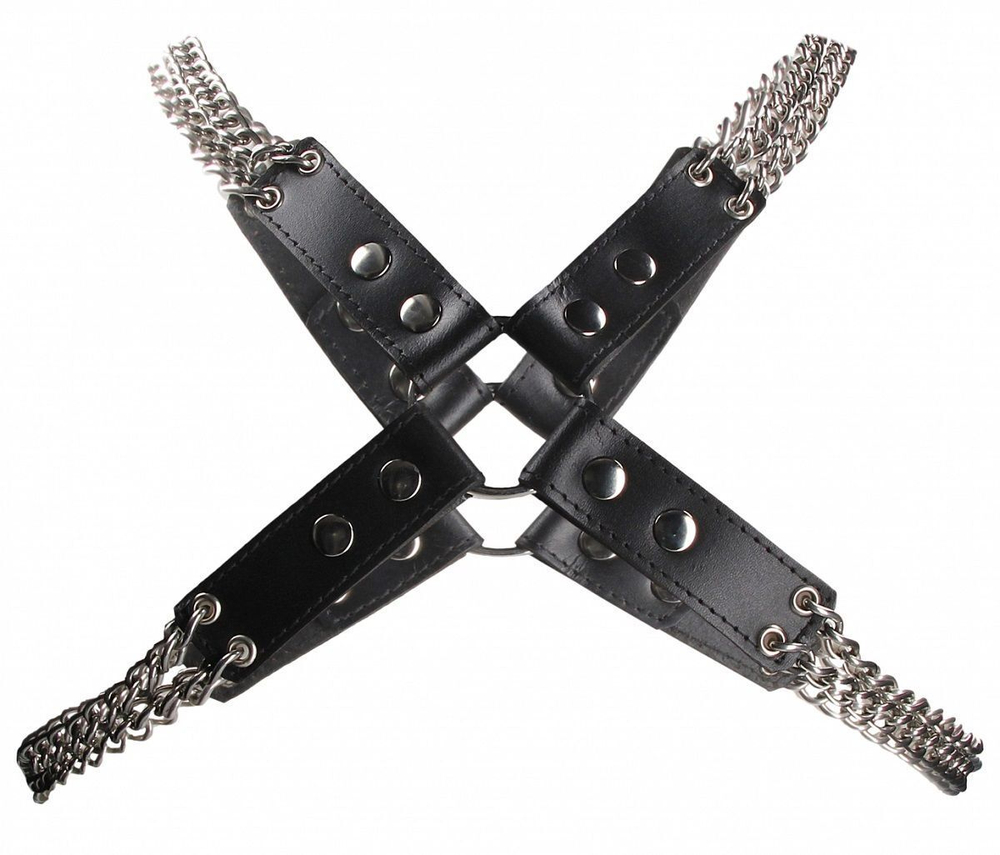 Черная мужская портупея Chain And Chain Harness (Цвет: черный)