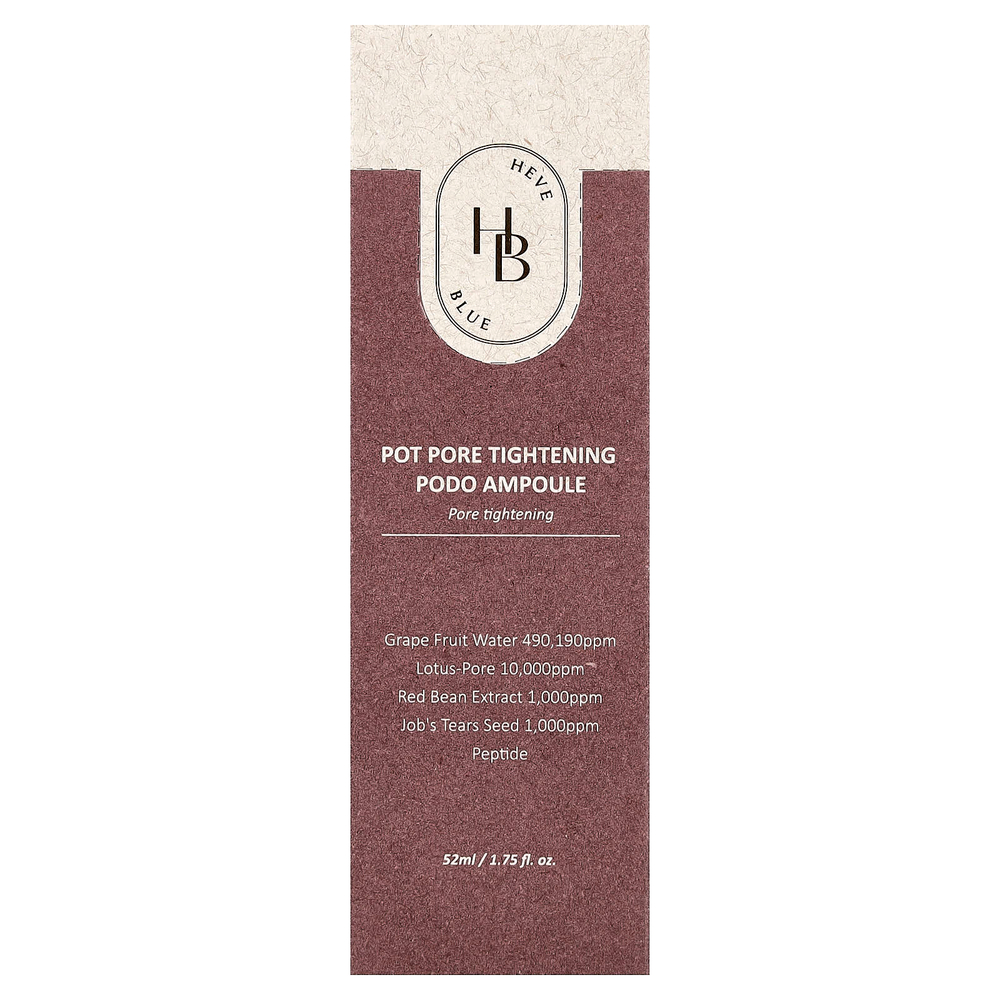 HeveBlue, Pot Pore Tightancing PODO Ampoule, ампула для сужения пор, 52 мл (1,75 жидк. унции)