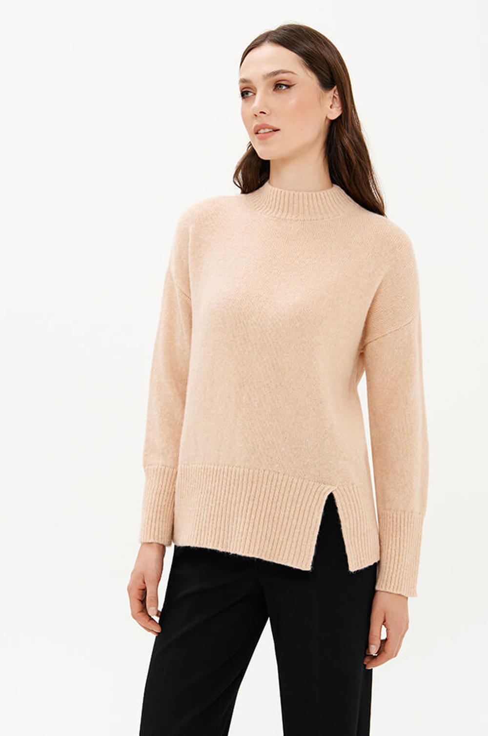 23364 Свитер женский (бежево-розовый)