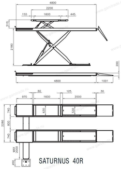 Подъемник ножничный для РУУК ГП 4 т С подъемником второго уровня Saturnus 40R ATLT RAL70 OMA/Werther