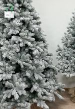 Заснеженная елка с гирляндой встроенной «Летиция» (Литая хвоя) 180 см / 1,8 м