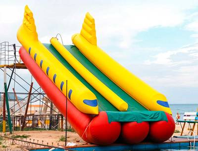 Надувная прямая горка для вышки (опоры) «Стрела», 11.5 м * 2.7 м * 7.2 м