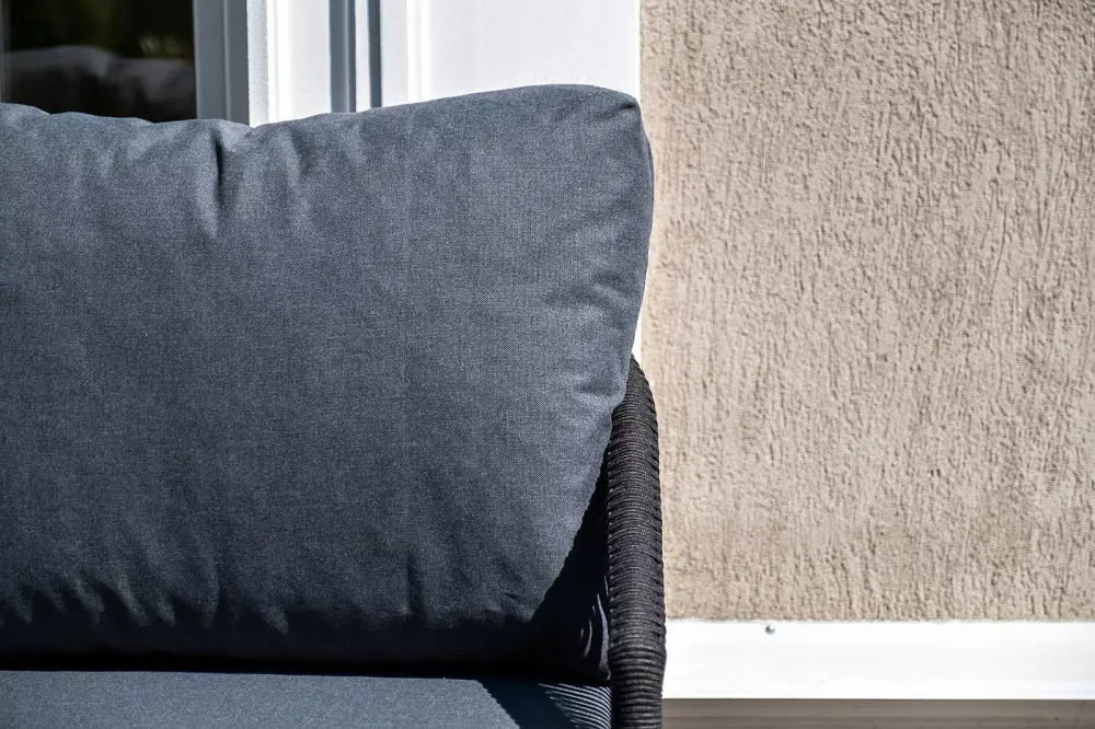 "Верона" лаунж-зона 5-местная плетеная из роупа (веревки), каркас алюминиевый темно-серый, роуп темно-серый