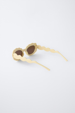 ZARA СОЛНЦЕЗАЩИТНЫЕ ОЧКИ С ВОЛНИСТОЙ ОПРАВОЙ, СВЕТЛО-ЖЕЛТЫЙ