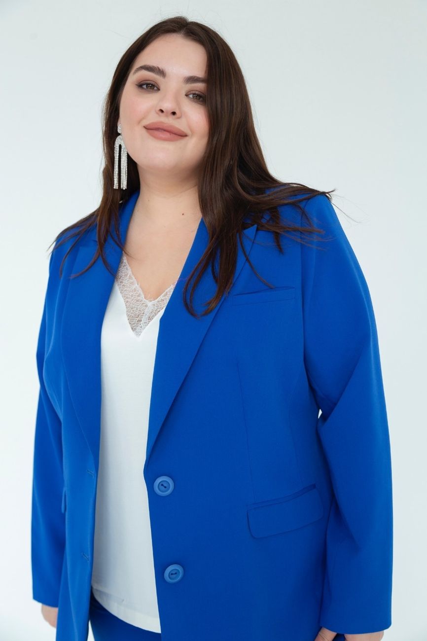 Жакет однобортный, синий