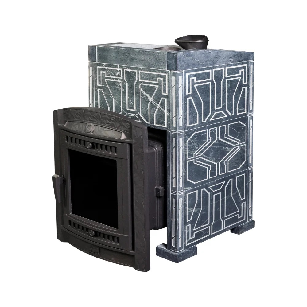 Печь банная «Атмосфера XL» в облицовке «Талькохлорит» узор №7