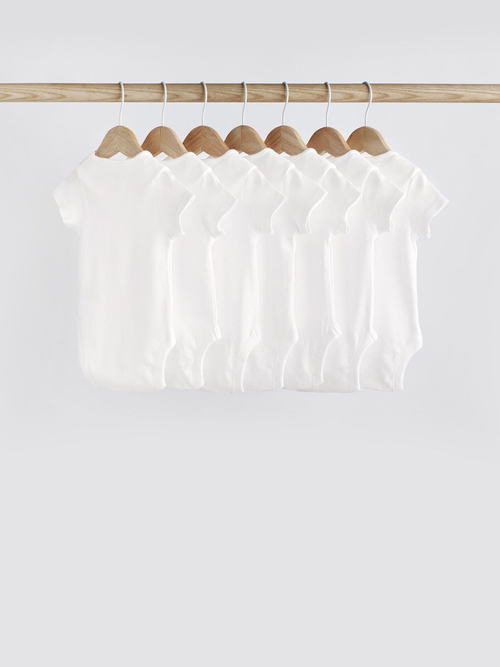 Боди с коротким рукавом для малышей Next 615-805, 7 шт., Белый