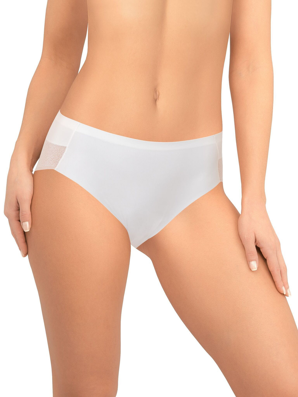 Трусики-макси с сетчатым кружевом (Размер: XL) (Цвет: бежевый)