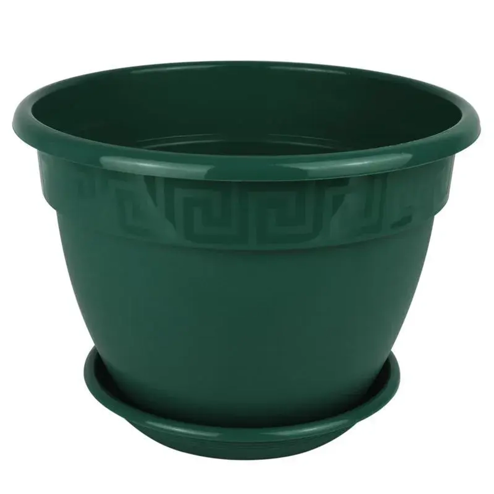 Горшок Антик, D19, 2,6 л, малахит с поддоном
