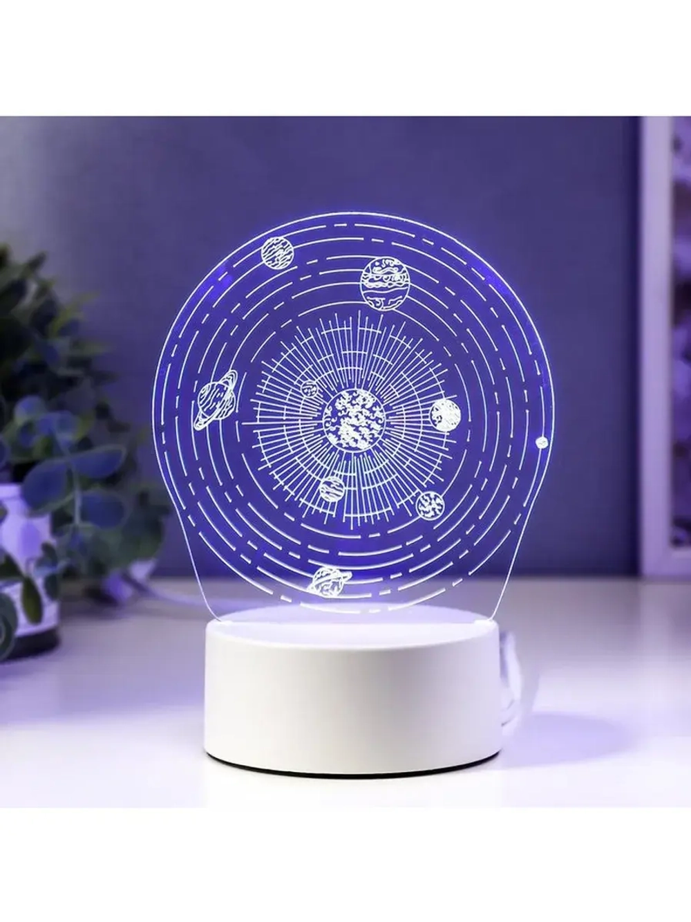 Светильник 3D ночник RISALUX «Космос», LED RGB, от сети, 9.5