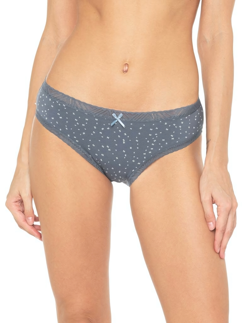 Трусики-слипы с принтом в виде бабочек (Размер: XL) (Цвет: серый)