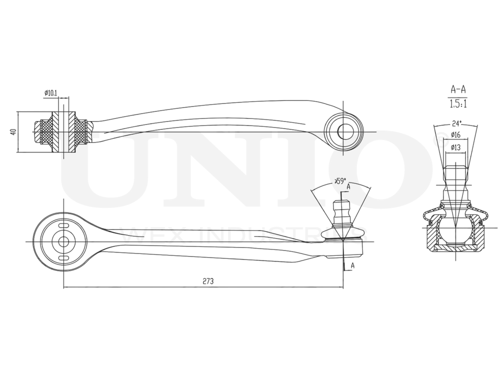 Рычаг подвески поперечный передний верхний правый UNIO SSP-40038