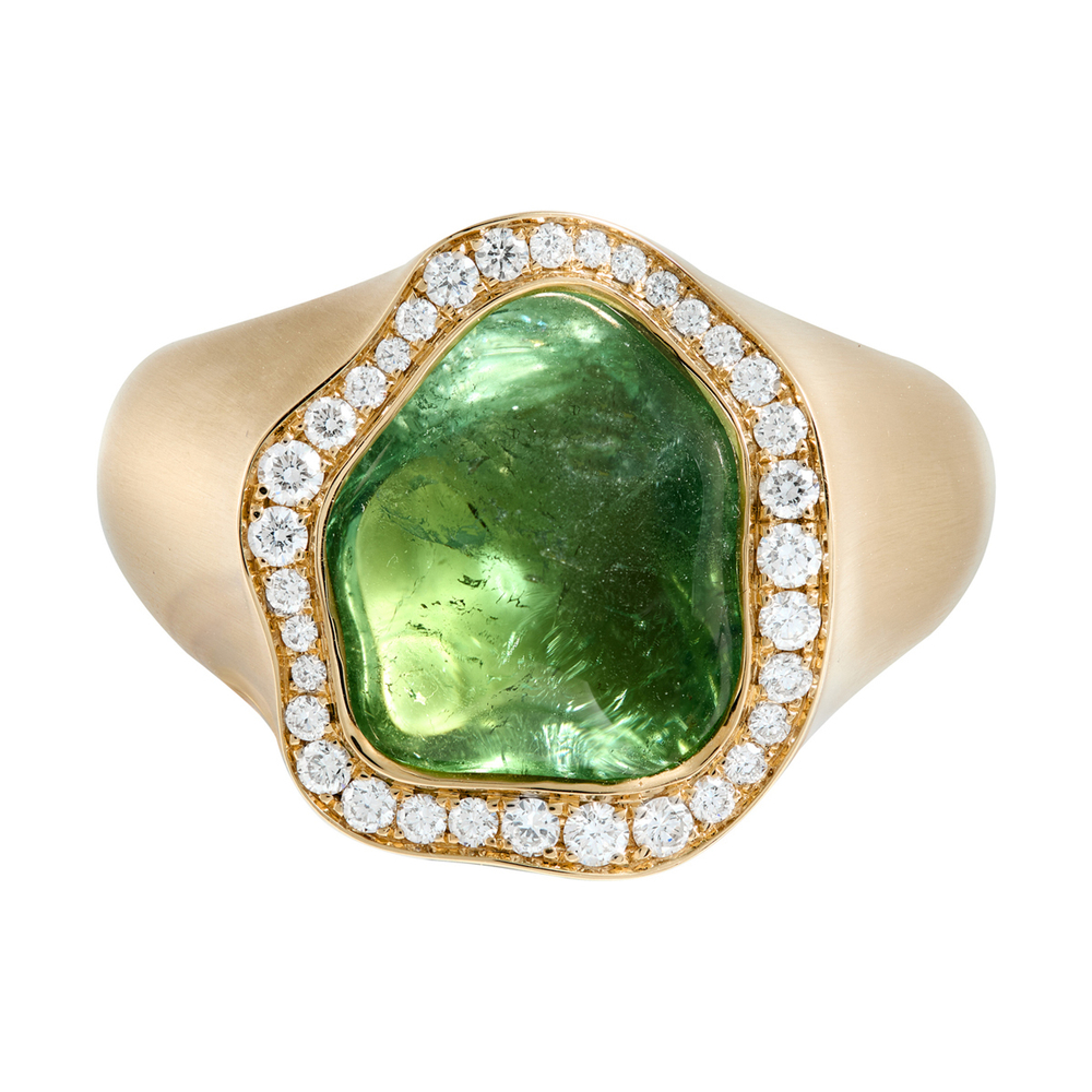 Кольцо с Турмалином и Бриллиантами, R0030-91/1