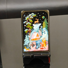 Сувенирная подставка для телефона с росписью Палех "Серебряное копытце"