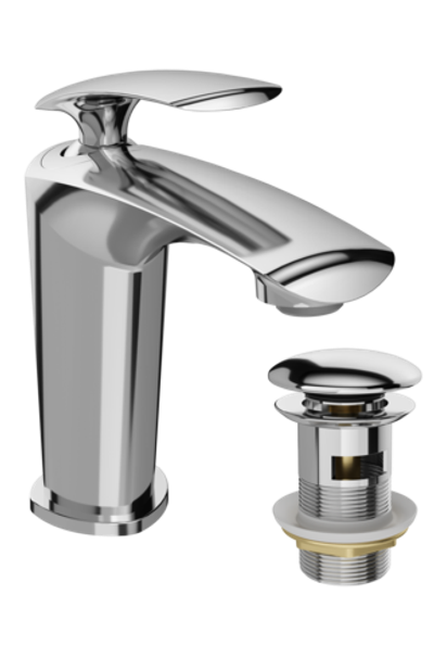 Смеситель для раковины STWORKI Гётеборг S03010CR + донный клапан SW-001CR хром