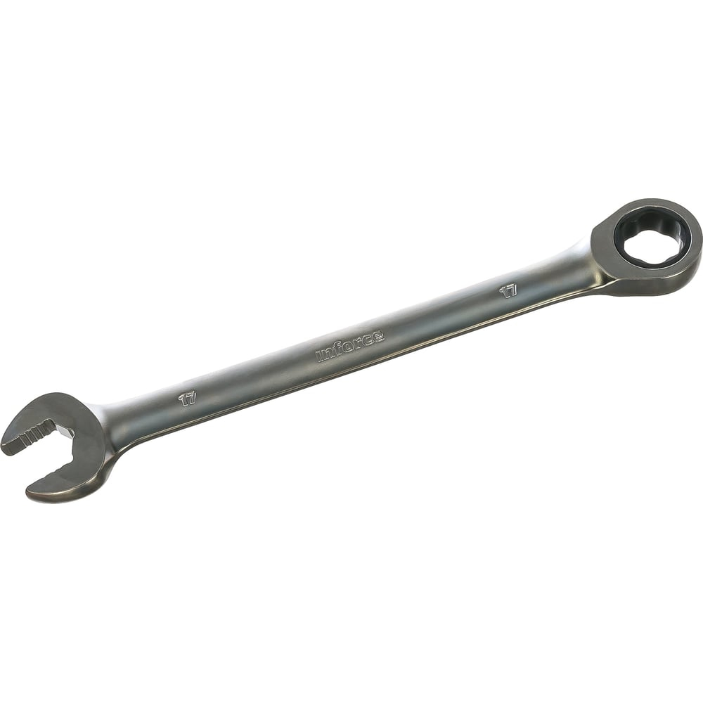 Комбинированный трещоточный ключ 17мм Inforce, Сталь Cr-V, 72 зуба, профессиональный, 06-05-83
