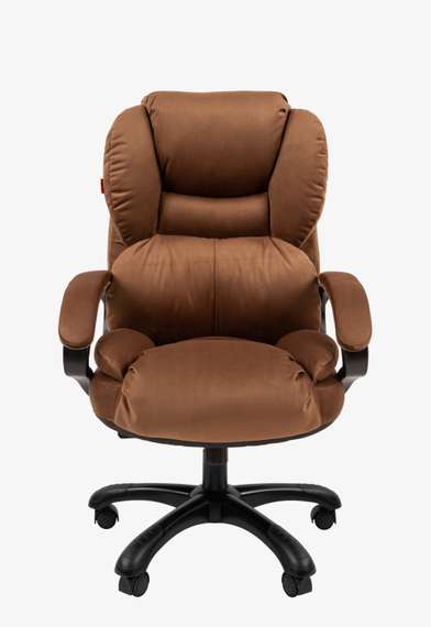 Кресло Chairman Home 434 Россия ткань Т-14 коричневое (черный пластик)