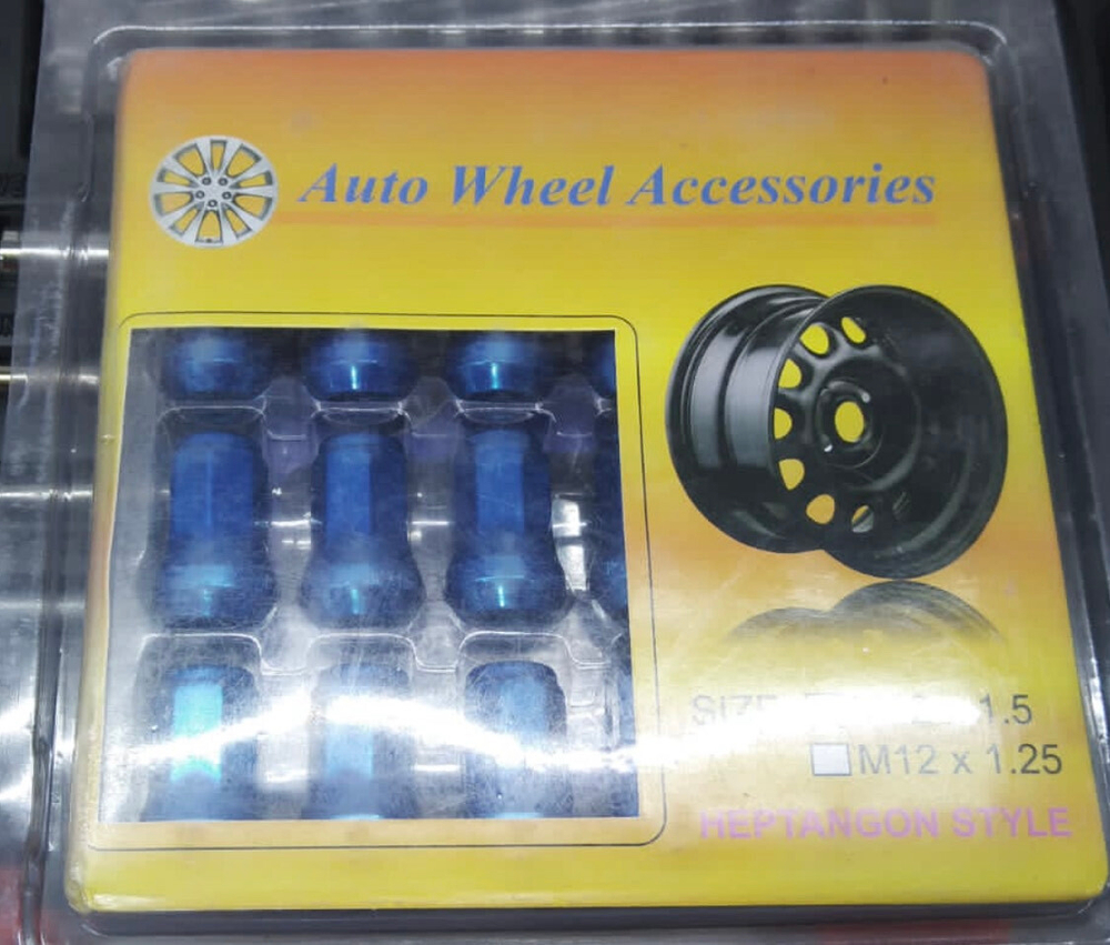Гайки M12*1,5 закрытый конус 20шт. (синие) внутренний шестигранник Auto Wheel Accessories