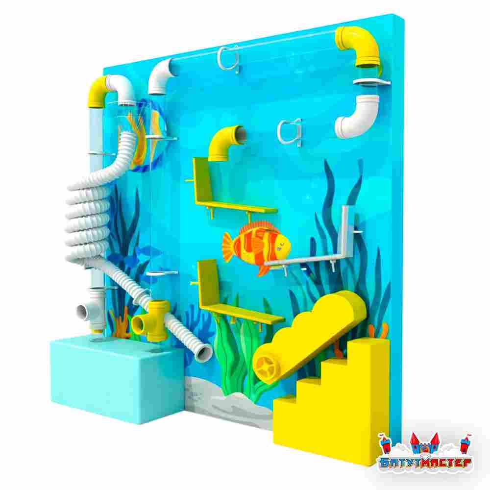 Детская интерактивная стена «Подводный мир», 2,59×2,2×0,4 м