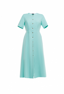 Платье с коротким рукавом мятное 14-01-24 SS