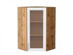 Шкаф верхний угловой остекленный Сканди