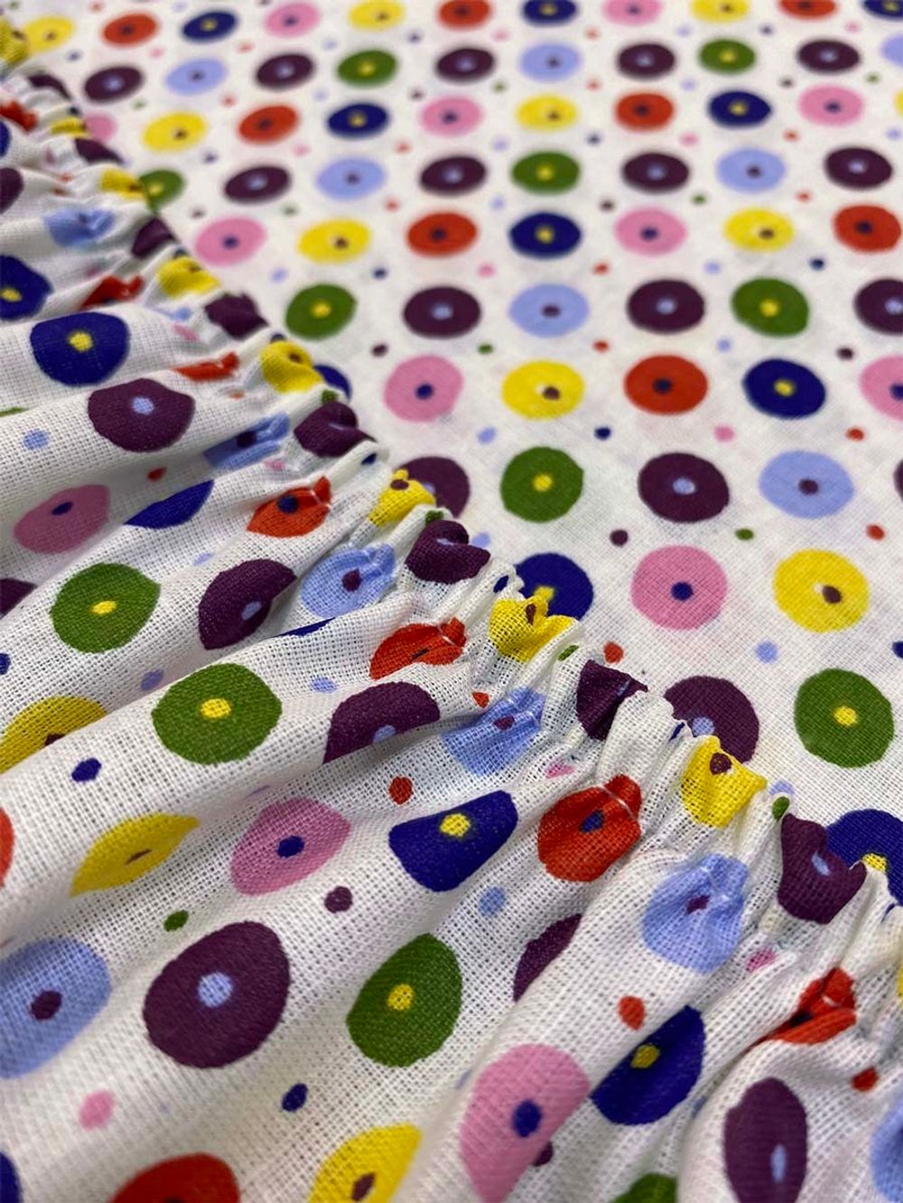 Постельное белье перкаль Сказка "Конфетти" 1,5-сп Наволочка 50х70 см 1 шт Простынь на резинке 90x200 см Пододеяльник 145x215 см