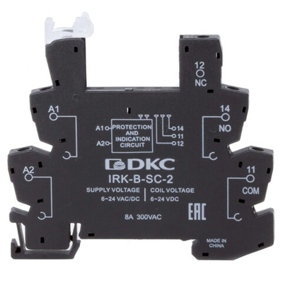 Колодка ультратонкая для реле серии RIS, вх. напр. 6-24V AC/DC, винт. клеммы