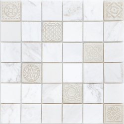 Мозаика из натурального камня LeeDo - Caramelle: Art Dolomiti bianco MAT 48x48x8