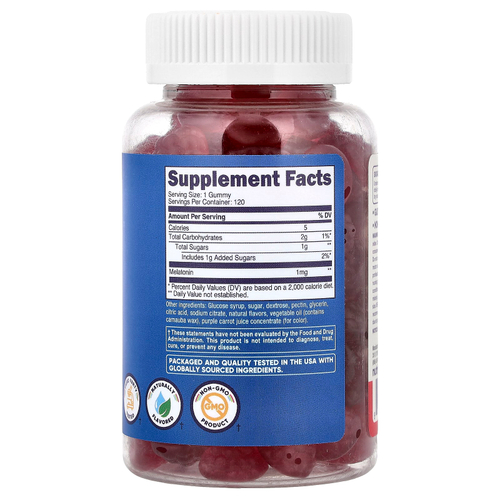 Nutricost, мелатонин для детей от 4 лет, со вкусом клубники, 1 мг, 120 жевательных таблеток