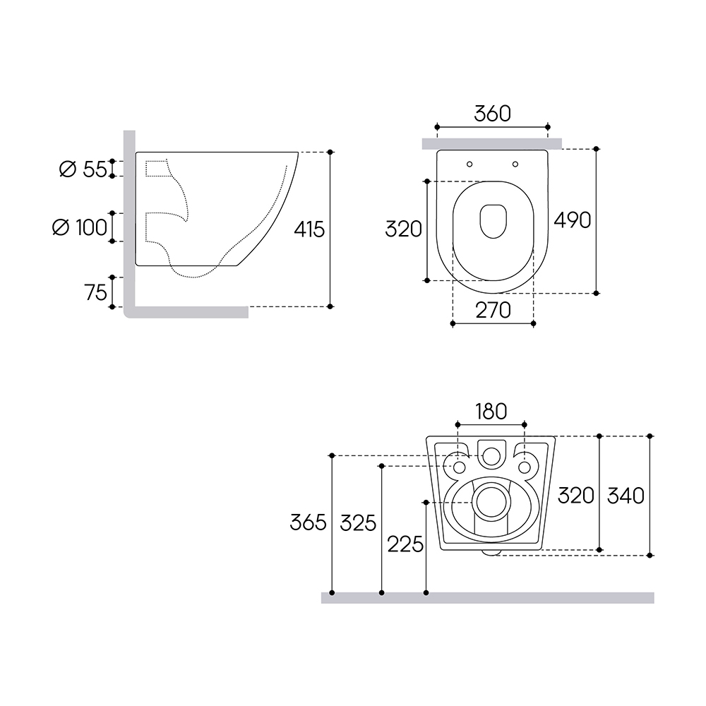 Унитаз подвесной Aqueduto Ovo Tornado Daily