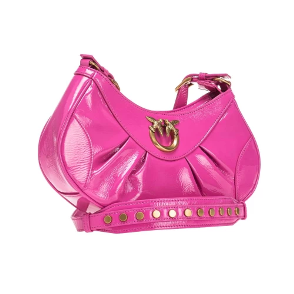 LOVE BAG LEATHER BON BON CROSSBODY - pink / antique gold